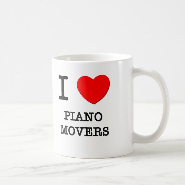 Caneca De Café Eu amo motores do piano (Direita)