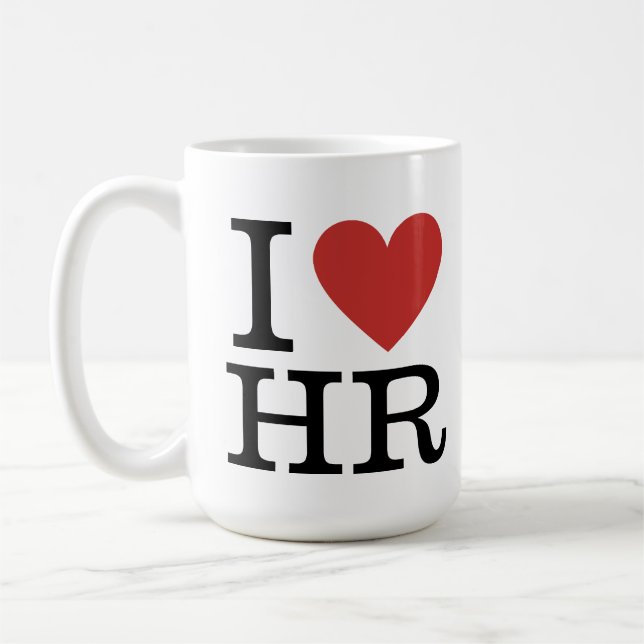 Caneca De Café Eu ❤️ Amo Mug HR - Para Funcionarios RH (Esquerda)