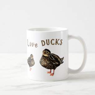 Caneca De Café Eu Amo Muito Patos Drinkware -