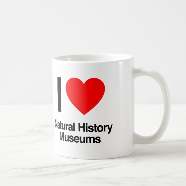 Caneca De Café eu amo museus de história natural (Direita)
