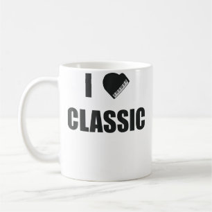 Caneca De Café Eu Amo Música Clássica Piano Dito Para Músico P