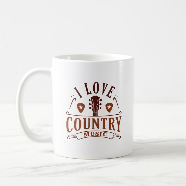 Caneca De Café Eu Amo Música country (Esquerda)