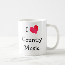 Caneca De Café Eu Amo Música country