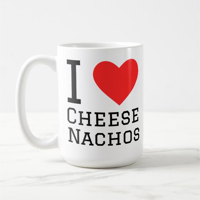 Caneca De Café Eu amo nachos de queijo (Esquerda)