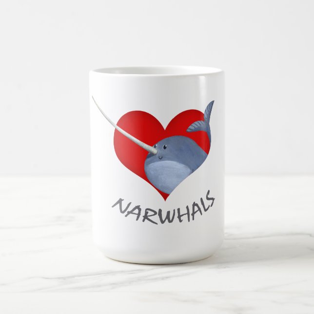 Caneca De Café Eu amo Narwhals (Centro)