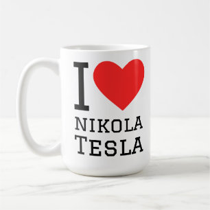 Caneca De Café Eu amo Nikola Tesla 