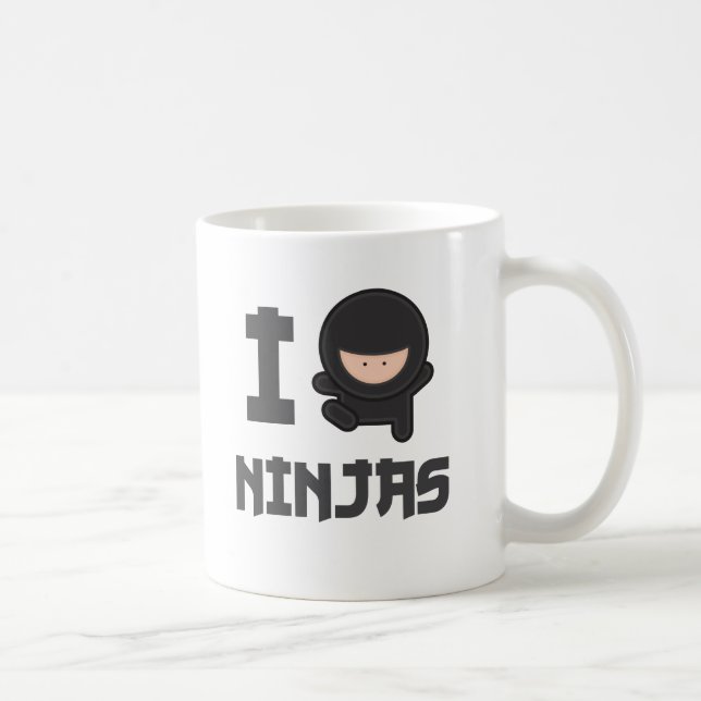 Caneca De Café Eu amo ninjas (Direita)