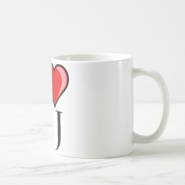 Caneca De Café Eu amo NJ - New-jersey (Direita)