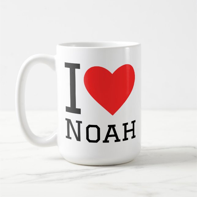 Caneca De Café Eu amo Noah (Esquerda)