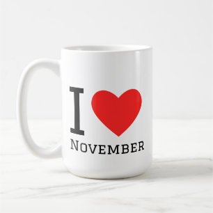 Caneca De Café Eu amo novembro