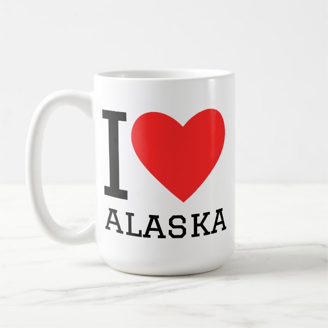 Caneca De Café Eu amo o Alasca  (Esquerda)