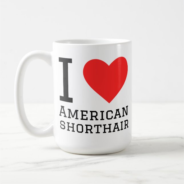 Caneca De Café Eu amo o American Shorthair (Esquerda)