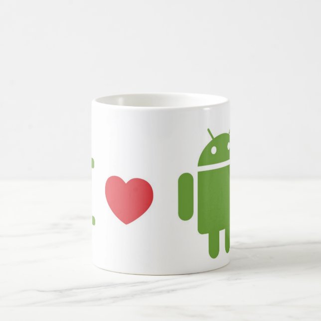 Caneca De Café eu amo o android (Centro)
