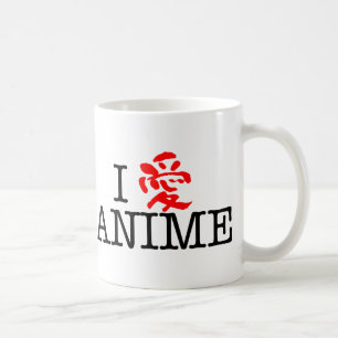 Caneca De Café Eu amo o Anime