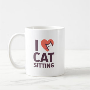 Caneca De Café Eu amo o assento do gato