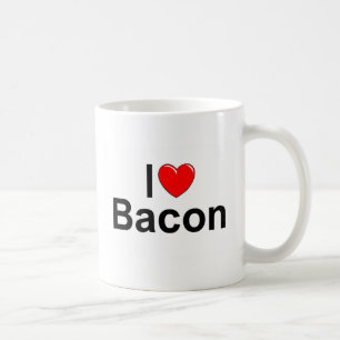 Caneca De Café Eu amo o bacon (do coração)