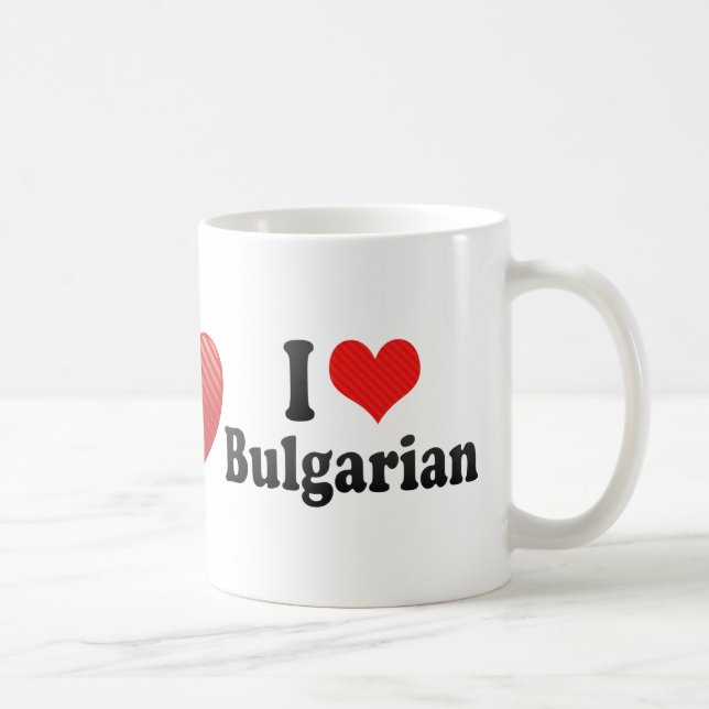 Caneca De Café Eu amo o búlgaro (Direita)