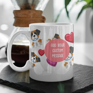 Caneca De Café Eu Amo o Cachorro da Raça São Bernardo com Coração