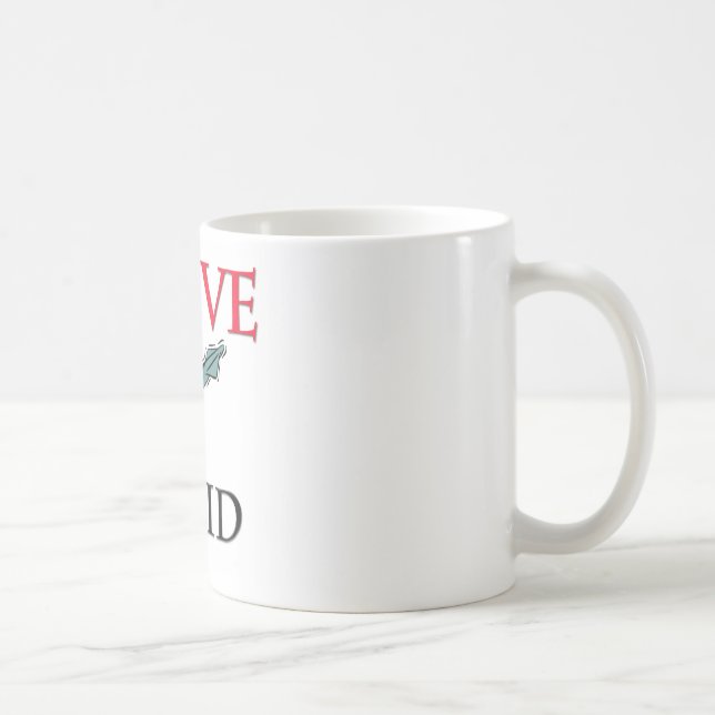 Caneca De Café Eu amo o calamar (Direita)