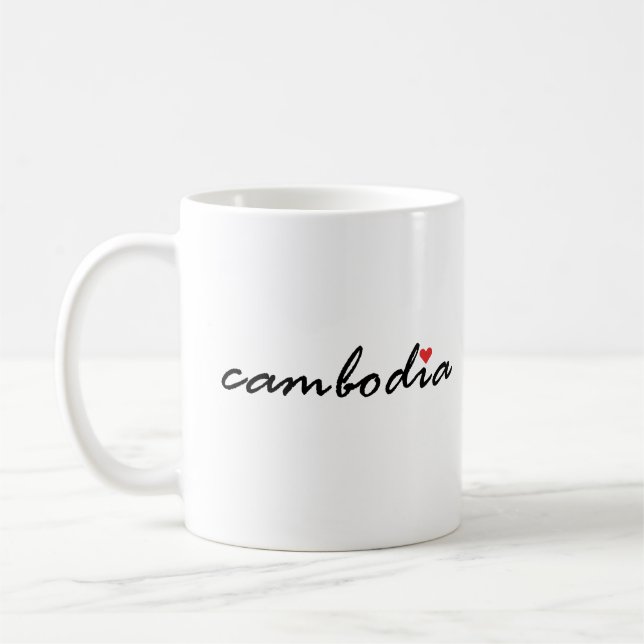 Caneca De Café Eu amo o Camboja (Esquerda)