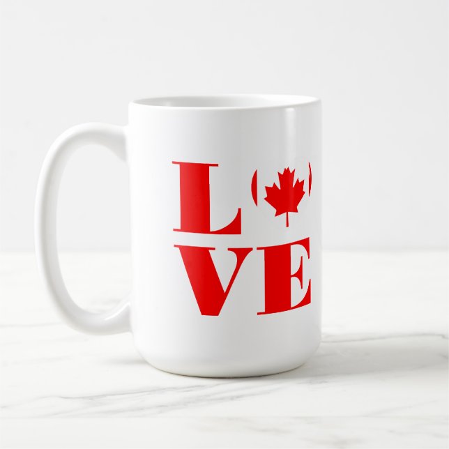 Caneca De Café Eu amo o Canadá (Esquerda)