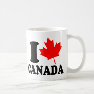 Caneca De Café Eu amo o coração Canadá