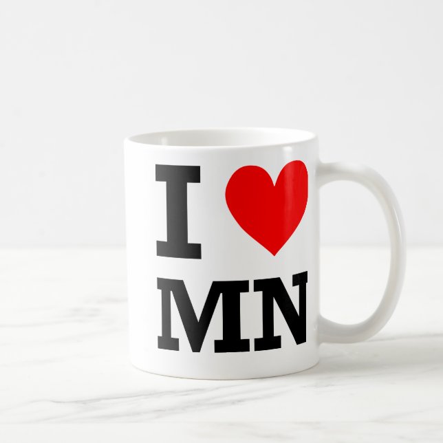 Caneca De Café Eu amo o design de Minnesota (Direita)