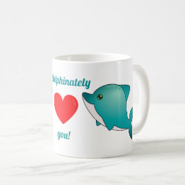 Caneca De Café Eu amo-o dolphinately [casal do golfinho do