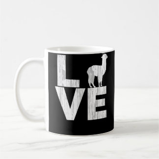 Caneca De Café Eu amo o efeito afligido tom das alpacas dois