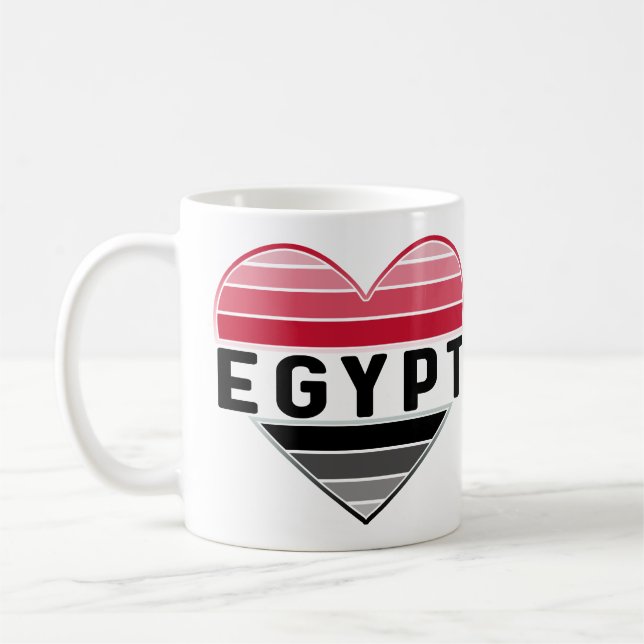 Caneca De Café Eu amo o Egito, o coração egípcio (Esquerda)
