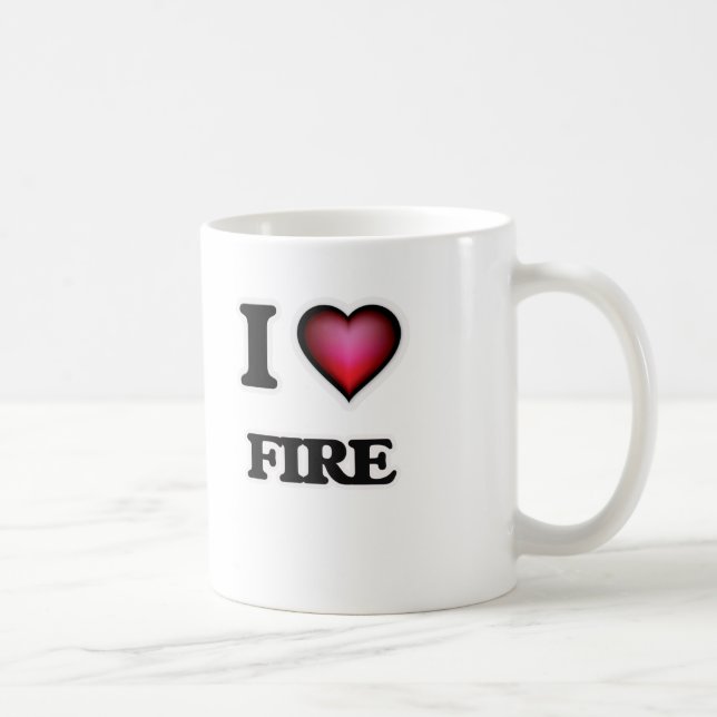Caneca De Café Eu amo o fogo (Direita)