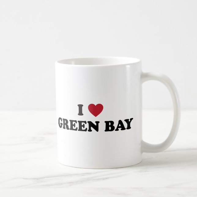 Caneca De Café Eu amo o Green Bay Wisconsin (Direita)