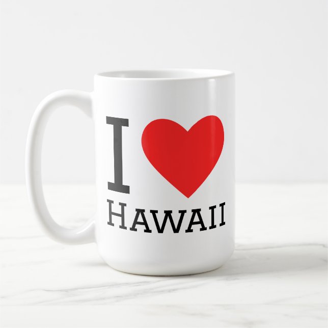 Caneca De Café Eu amo o Havaí  (Esquerda)