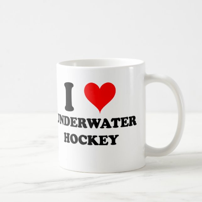 Caneca De Café Eu amo o hóquei subaquático (Direita)