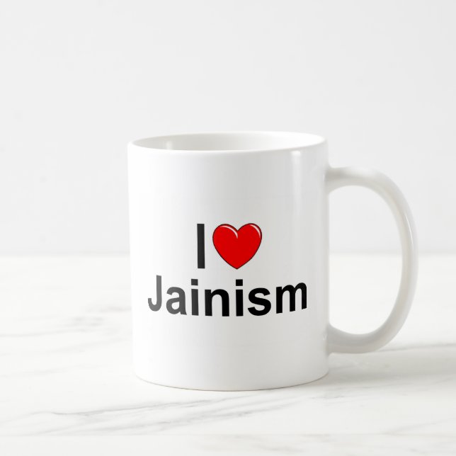 Caneca De Café Eu amo o Jainism (do coração) (Direita)