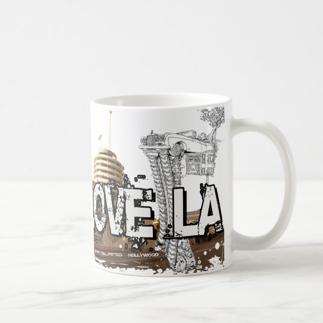 Caneca De Café Eu amo o LA - Los Angeles #1 (Direita)