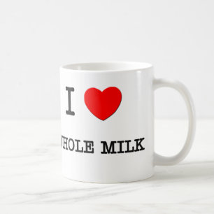Caneca De Café Eu amo o LEITE INTEIRO (a comida)