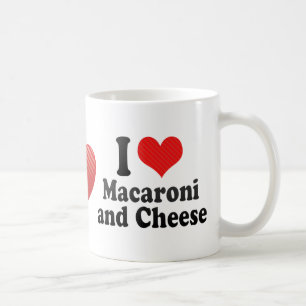 Caneca De Café Eu amo o macarrão+e queijo