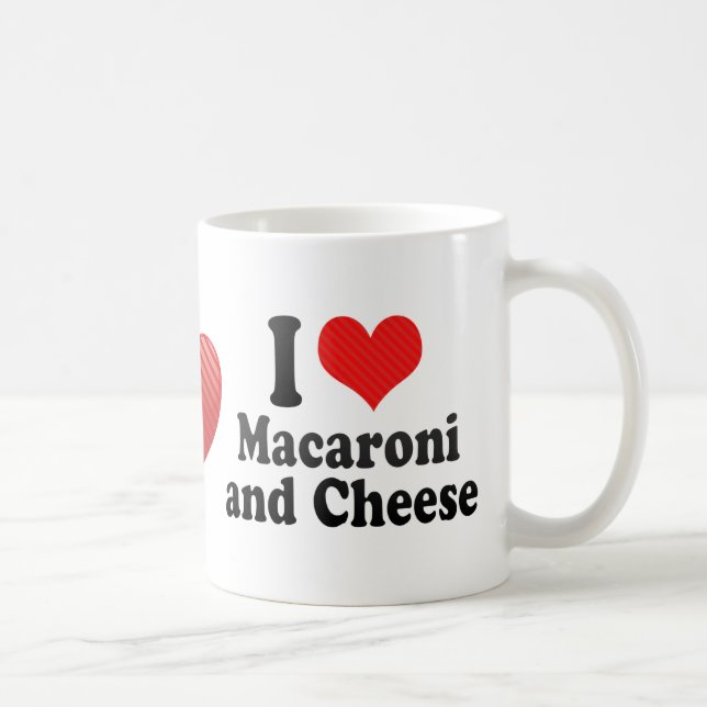 Caneca De Café Eu amo o macarrão+e queijo (Direita)