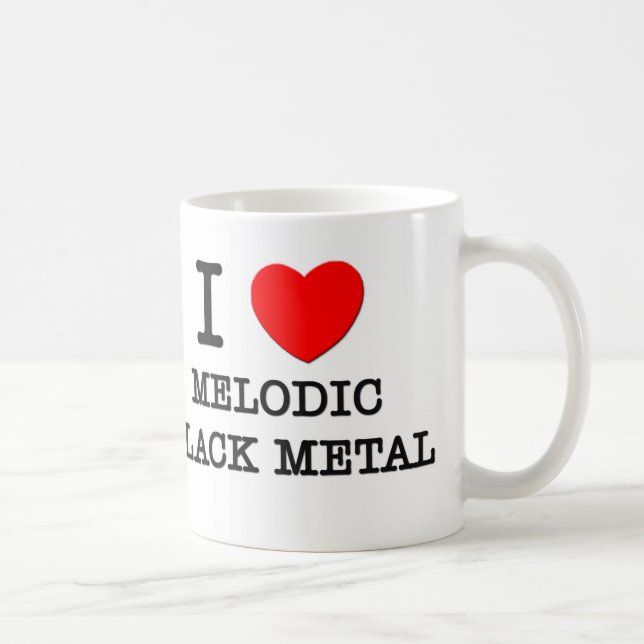 Caneca De Café Eu amo o metal preto melódico (Direita)
