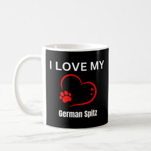 Caneca De Café Eu amo o meu cão de raça alemã Spitz