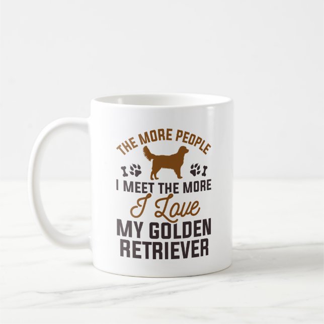 Caneca De Café Eu Amo O Meu Ouro Retriever (Esquerda)