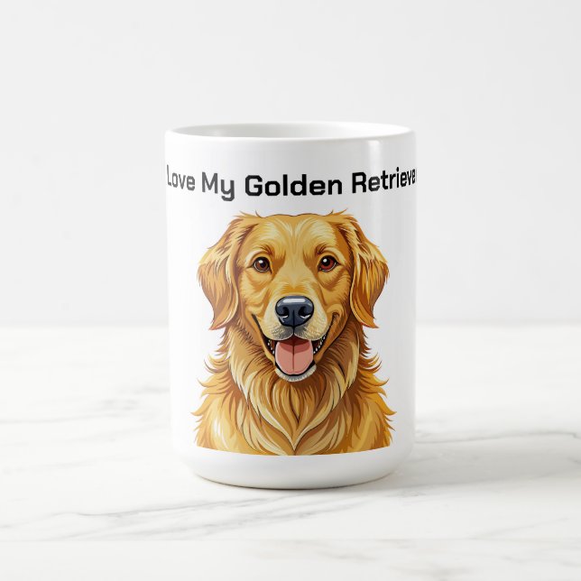 Caneca De Café Eu Amo O Meu Ouro Retriever (Centro)