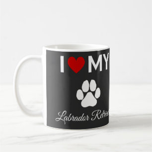Caneca De Café Eu amo o meu texto personalizado de cão Labrador R