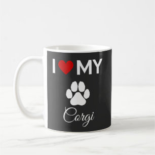 Caneca De Café Eu amo o meu texto personalizado para o cão Corgi