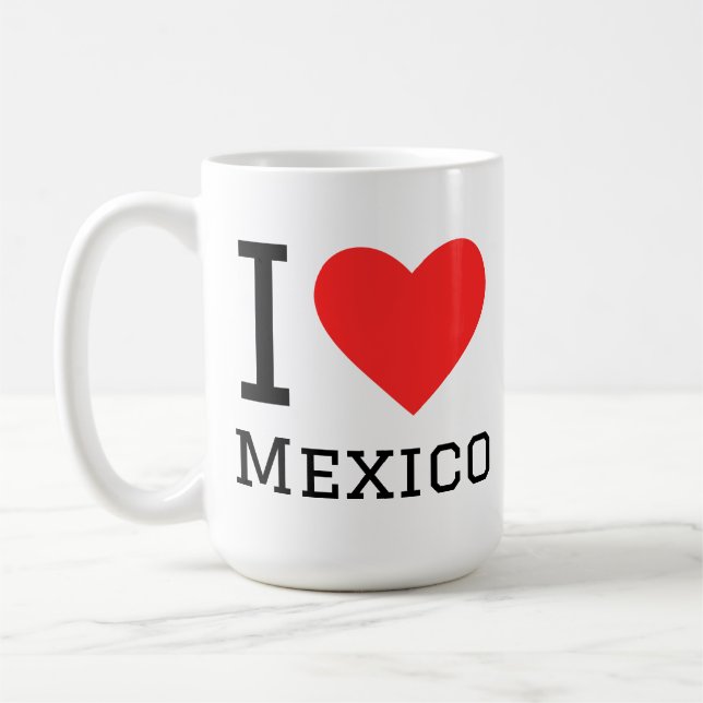 Caneca De Café Eu amo o México (Esquerda)
