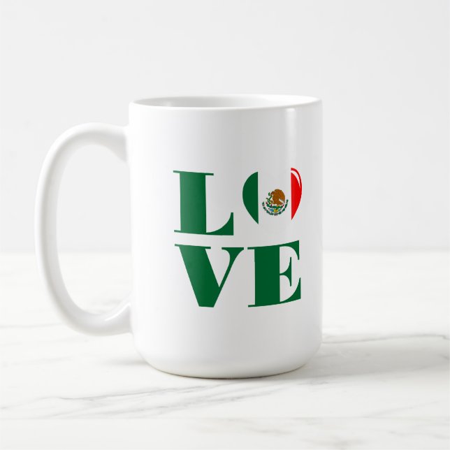 Caneca De Café Eu amo o México (Esquerda)