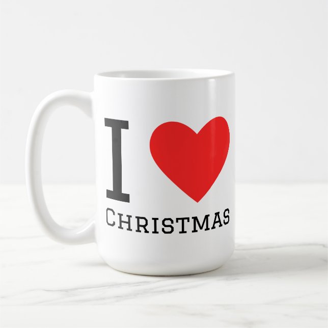 Caneca De Café Eu amo o Natal  (Esquerda)
