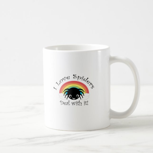 Caneca De Café Eu amo o negócio das aranhas com ele (Direita)