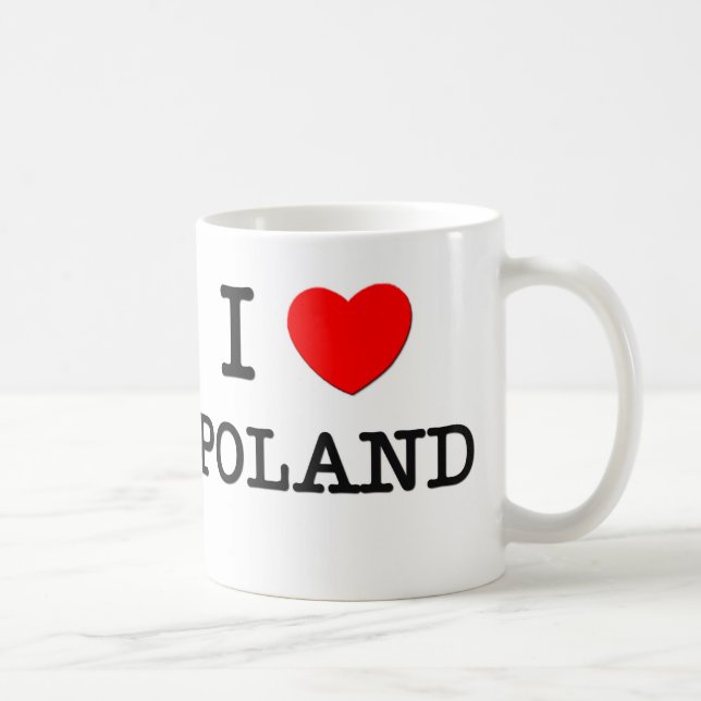 Caneca De Café Eu amo o Polônia (Direita)